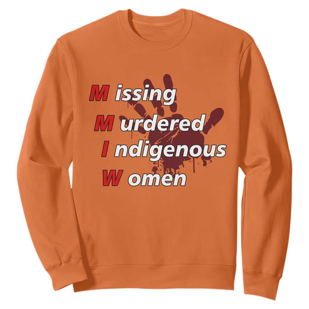 MMIW Sweatshirt Missing Murdered Indigenous Women Red Hand TS10 Orange Print Your Wear