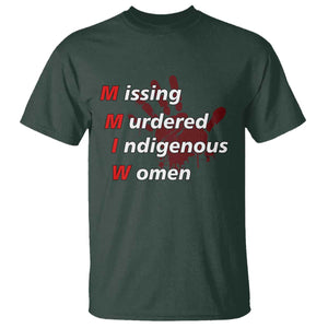 MMIW T Shirt Missing Murdered Indigenous Women Red Hand TS10 Dark Forest Green Print Your Wear