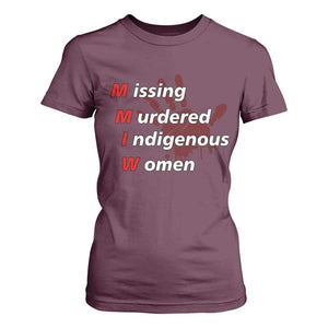 MMIW T Shirt For Women Missing Murdered Indigenous Women Red Hand TS10 Maroon Print Your Wear