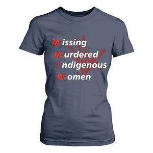 MMIW T Shirt For Women Missing Murdered Indigenous Women Red Hand TS10 Navy Print Your Wear