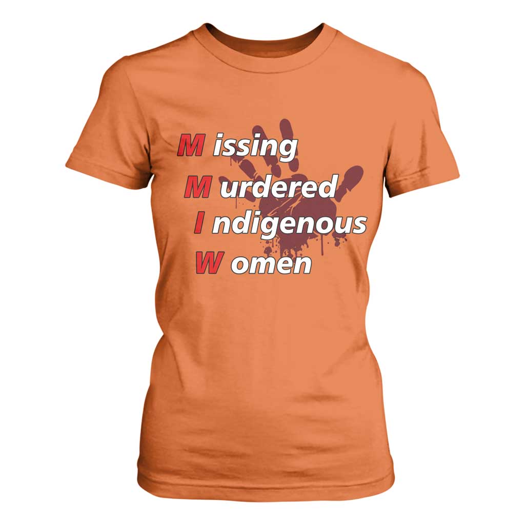 MMIW T Shirt For Women Missing Murdered Indigenous Women Red Hand TS10 Orange Print Your Wear