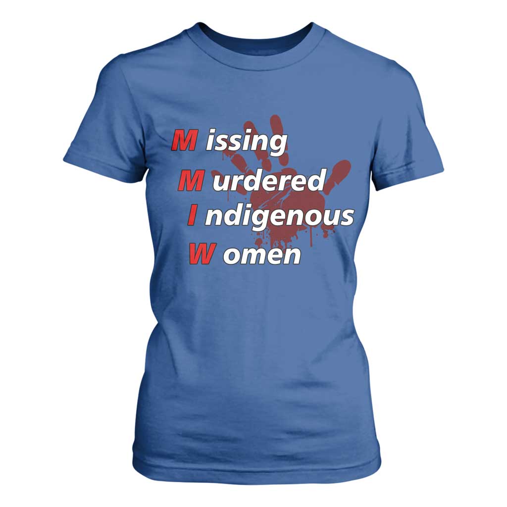 MMIW T Shirt For Women Missing Murdered Indigenous Women Red Hand TS10 Royal Blue Print Your Wear