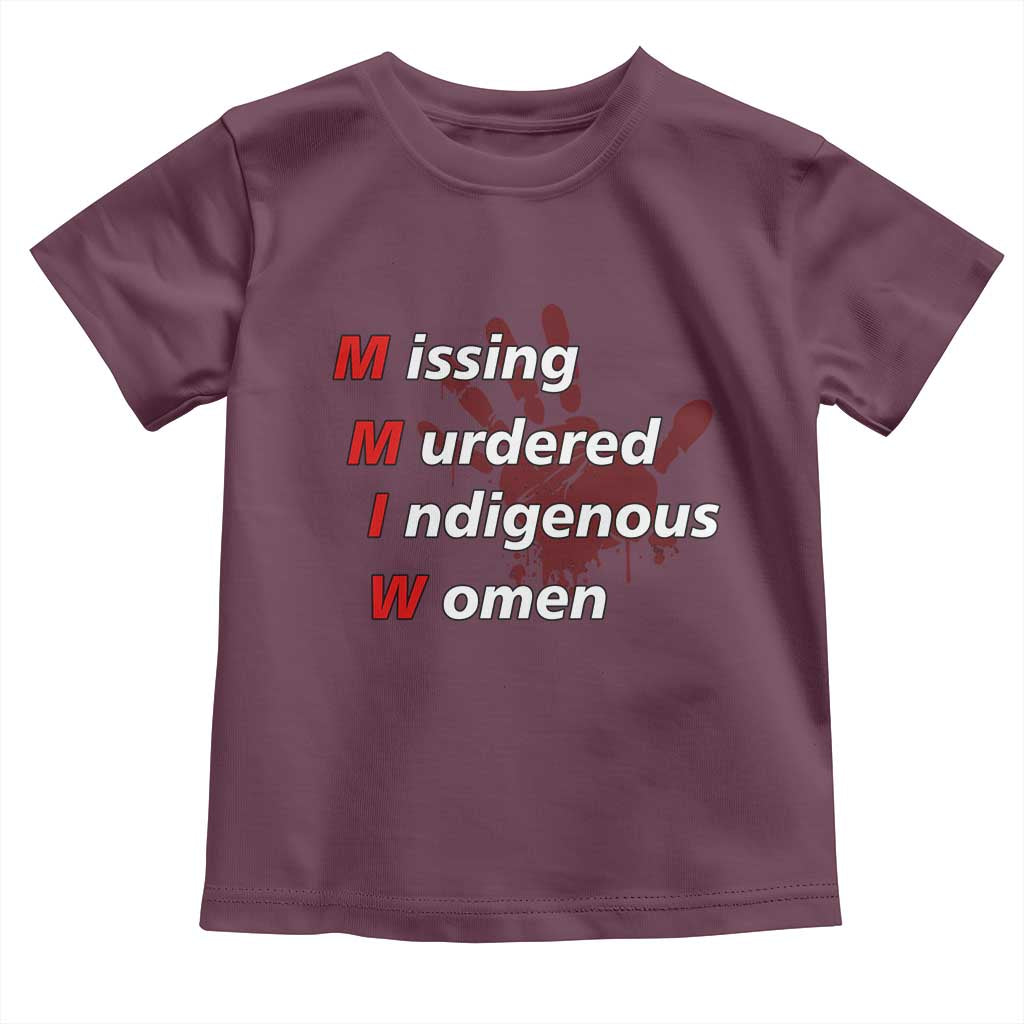 MMIW Toddler T Shirt Missing Murdered Indigenous Women Red Hand TS10 Maroon Print Your Wear