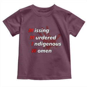 MMIW Toddler T Shirt Missing Murdered Indigenous Women Red Hand TS10 Maroon Print Your Wear