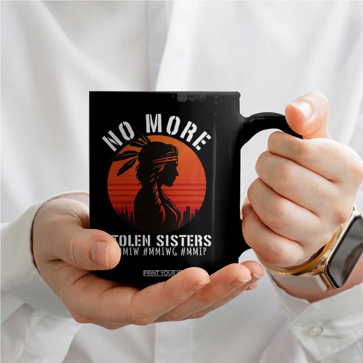MMIW No More Stolen Sisters Coffee Mug American Native Indigenous Woman TS10 Print Your Wear