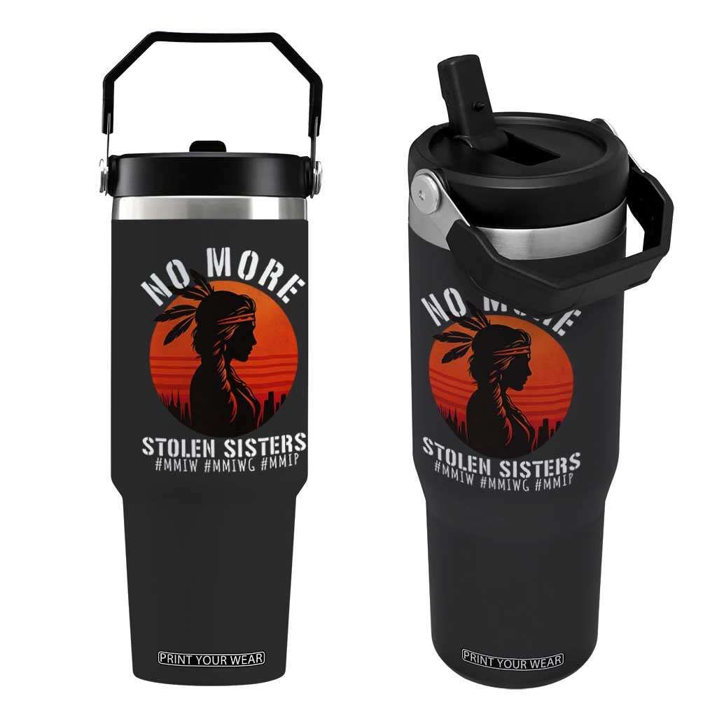 MMIW No More Stolen Sisters Flip Straw Tumbler American Native Indigenous Woman TS10 One Size: 30 oz Black Print Your Wear