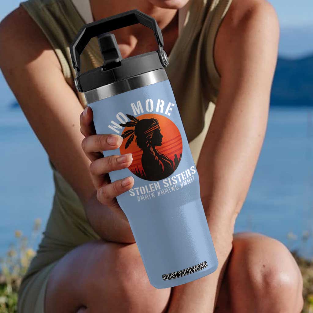 MMIW No More Stolen Sisters Flip Straw Tumbler American Native Indigenous Woman TS10 One Size: 30 oz Light Blue Print Your Wear
