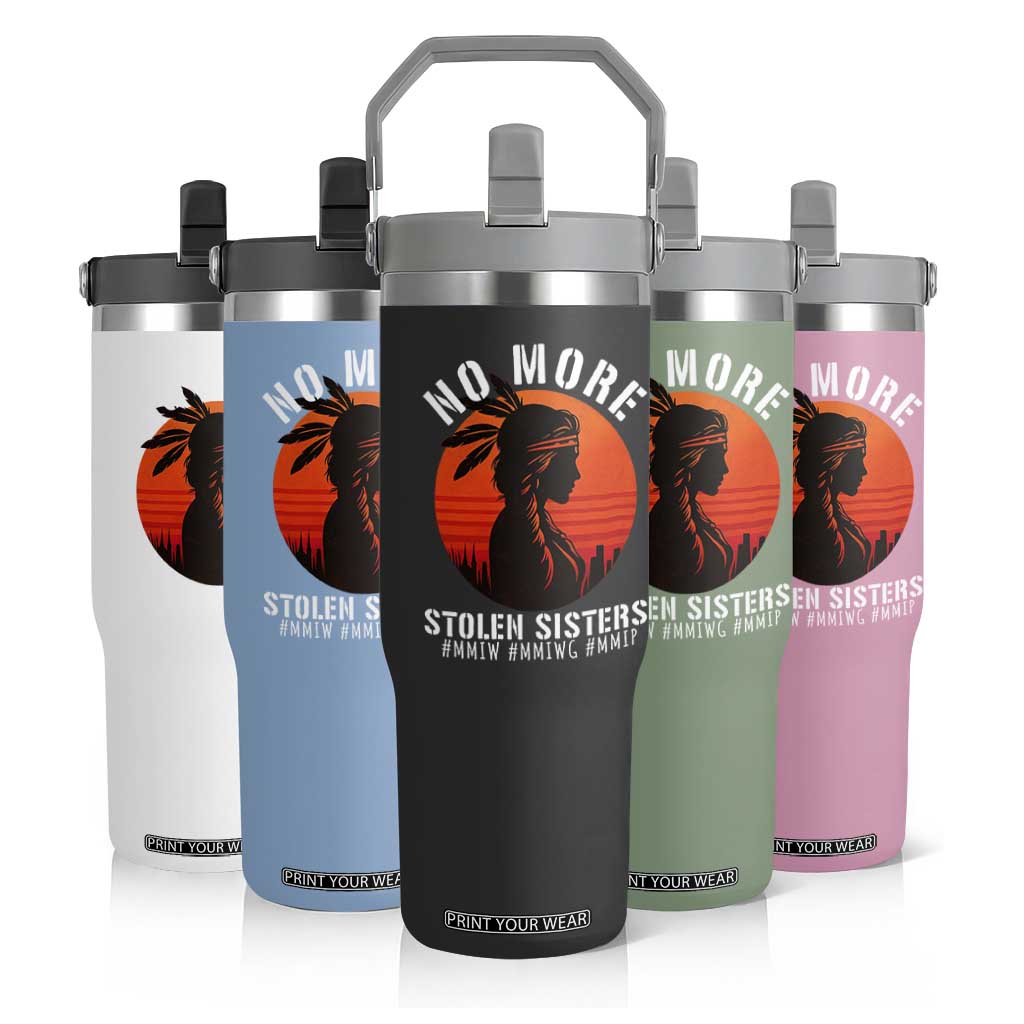 MMIW No More Stolen Sisters Flip Straw Tumbler American Native Indigenous Woman TS10 Print Your Wear