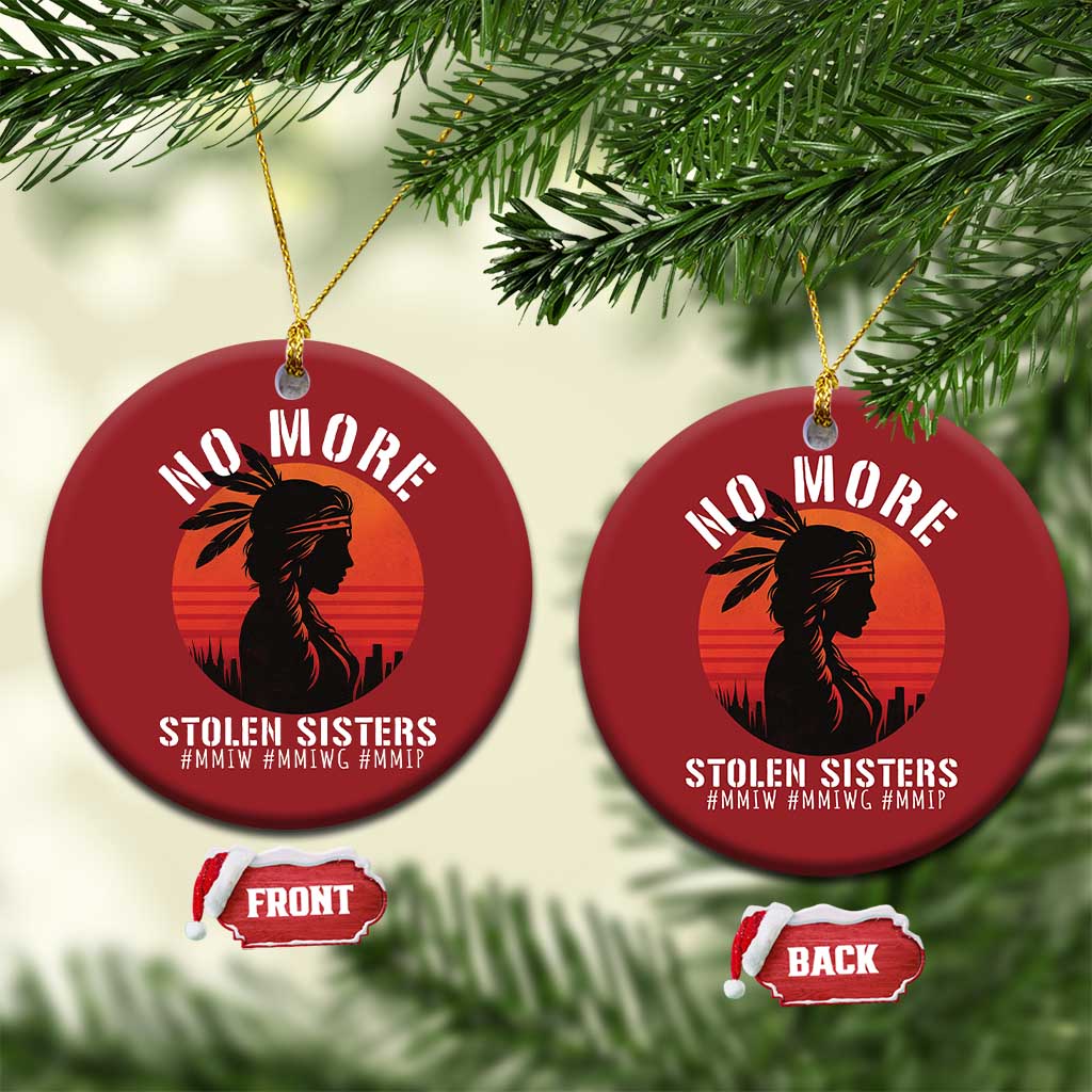 MMIW No More Stolen Sisters Christmas Ornament American Native Indigenous Woman TS10 Circle Red Print Your Wear