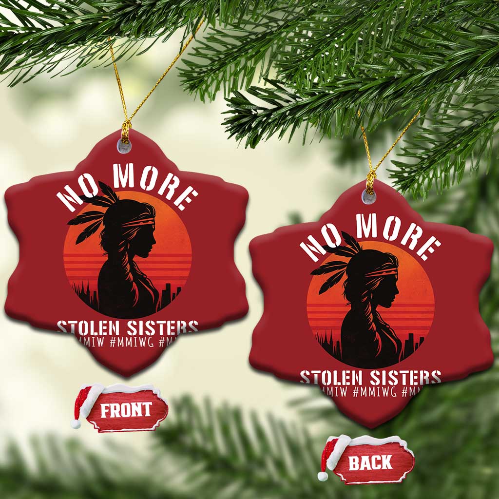 MMIW No More Stolen Sisters Christmas Ornament American Native Indigenous Woman TS10 Snow Flake Red Print Your Wear