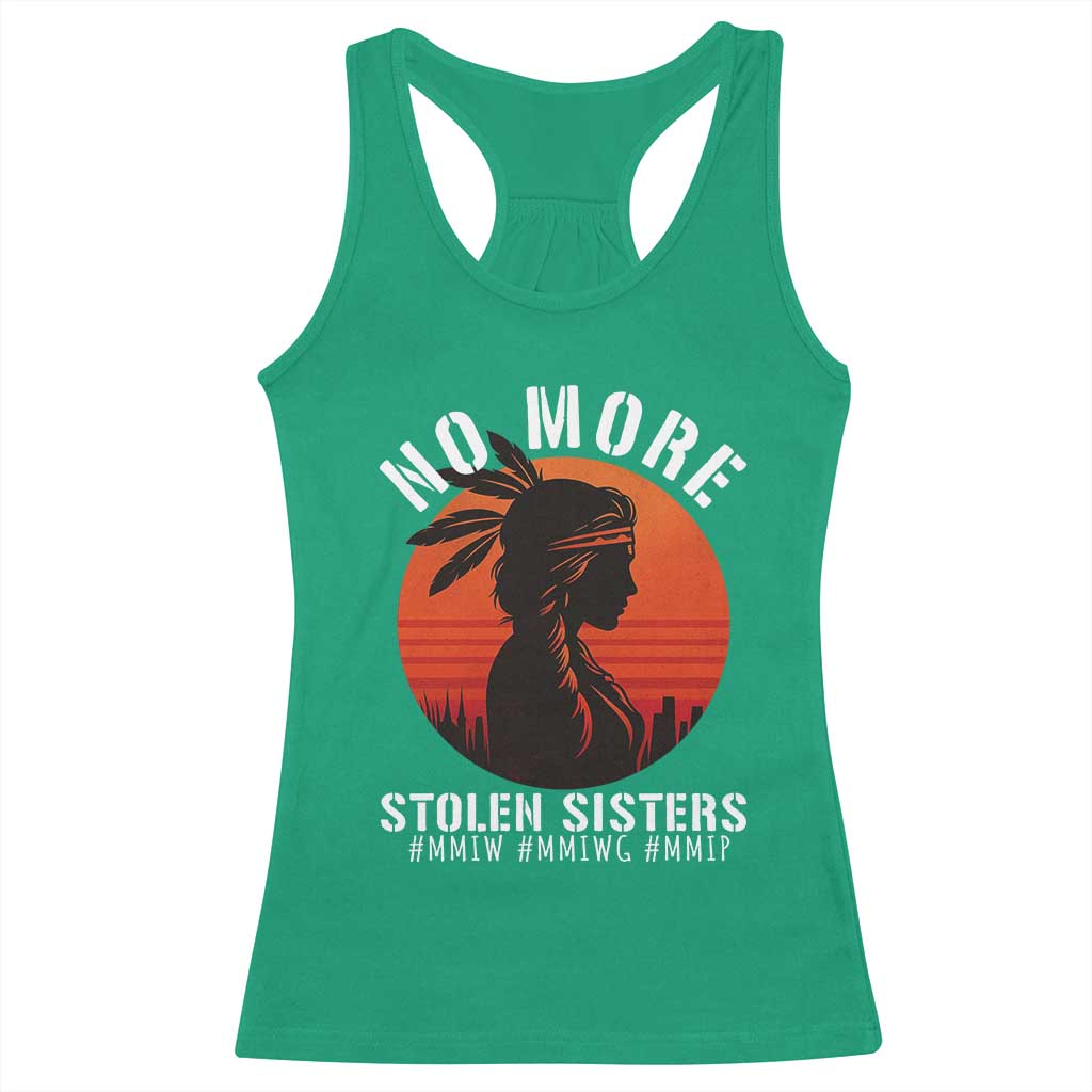MMIW No More Stolen Sisters Racerback Tank Top American Native Indigenous Woman TS10 Irish Green Print Your Wear