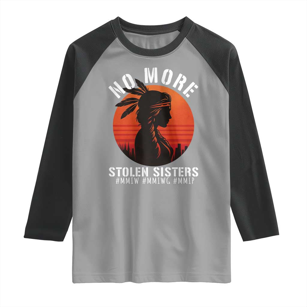 MMIW No More Stolen Sisters Raglan Shirt American Native Indigenous Woman TS10 Sport Gray Black Print Your Wear