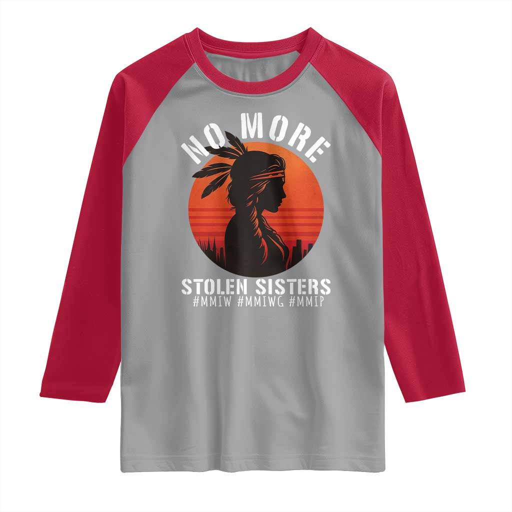 MMIW No More Stolen Sisters Raglan Shirt American Native Indigenous Woman TS10 Sport Gray Red Print Your Wear