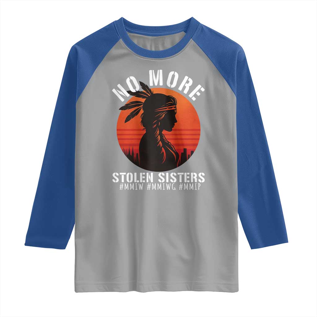 MMIW No More Stolen Sisters Raglan Shirt American Native Indigenous Woman TS10 Sport Gray Royal Print Your Wear