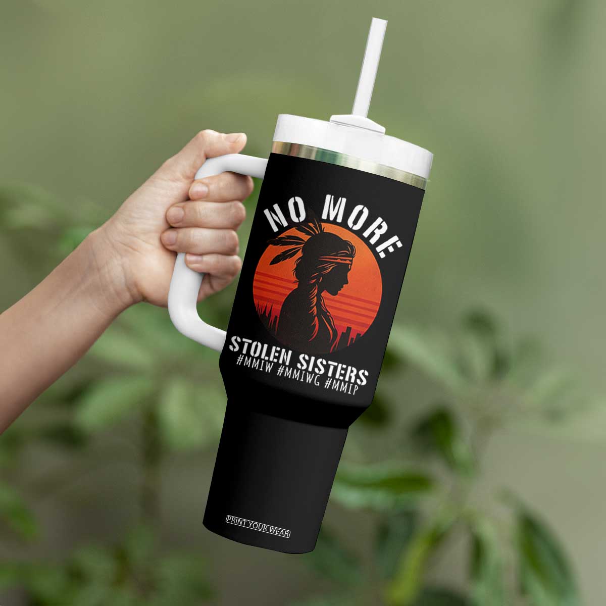 MMIW No More Stolen Sisters Tumbler With Handle American Native Indigenous Woman TS10 Print Your Wear