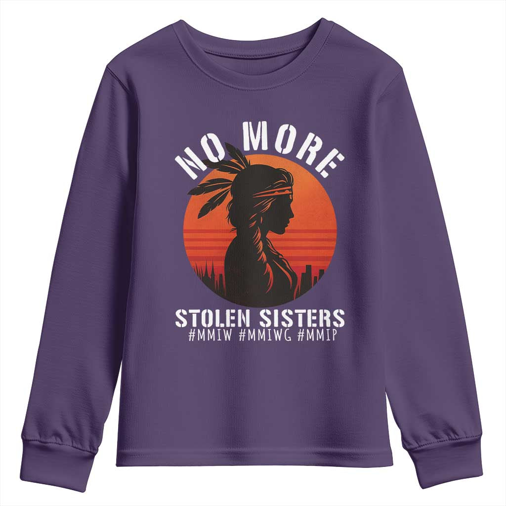 MMIW No More Stolen Sisters Youth Sweatshirt American Native Indigenous Woman TS10 Purple Print Your Wear
