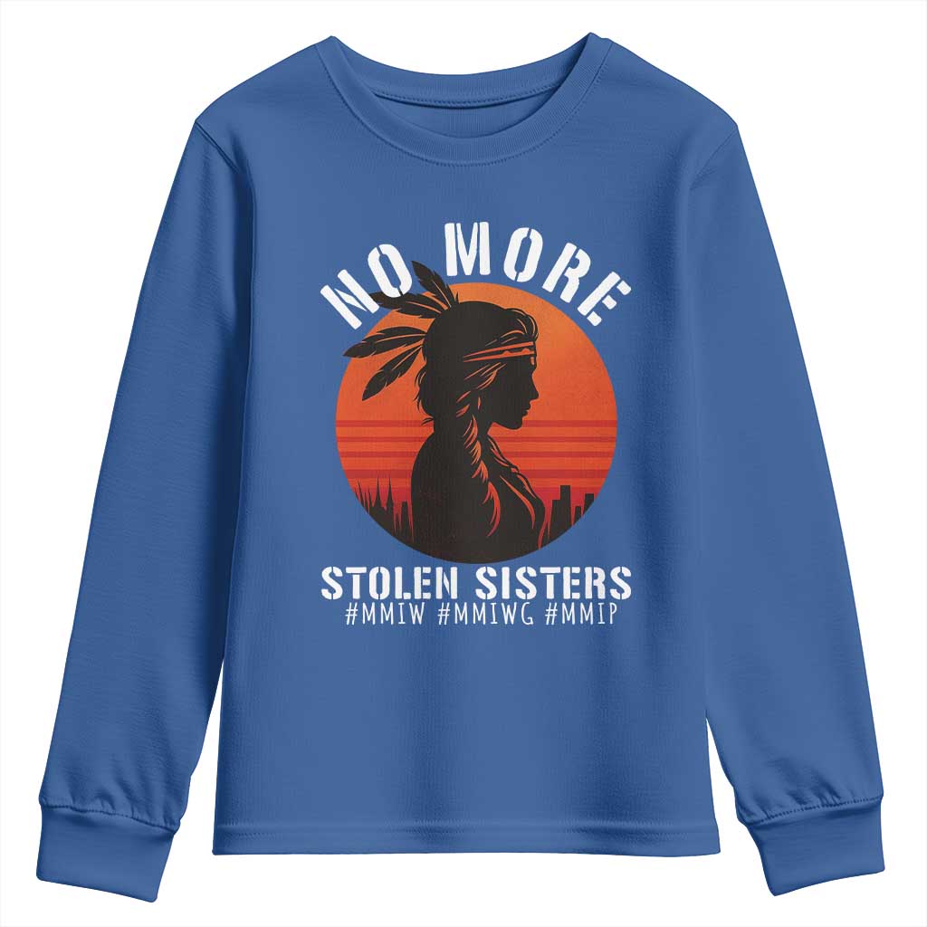 MMIW No More Stolen Sisters Youth Sweatshirt American Native Indigenous Woman TS10 Royal Blue Print Your Wear