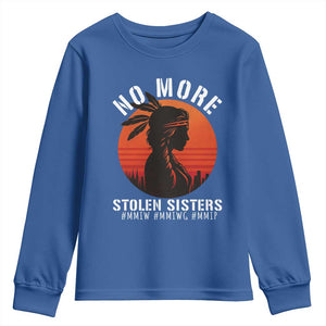 MMIW No More Stolen Sisters Youth Sweatshirt American Native Indigenous Woman TS10 Royal Blue Print Your Wear