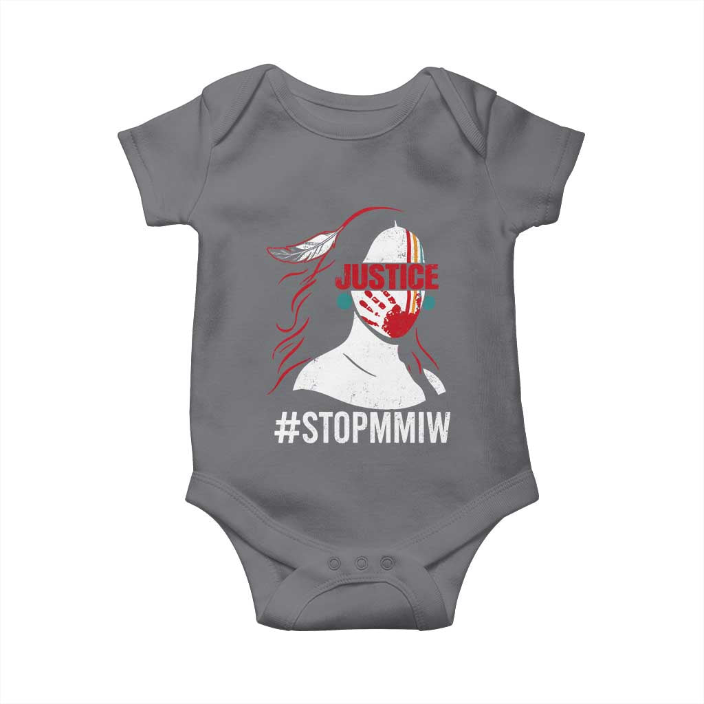 MMIW Awareness Baby Onesie Justice For Indigenous Woman Stop Stolen Sisters TS10 Charcoal Print Your Wear
