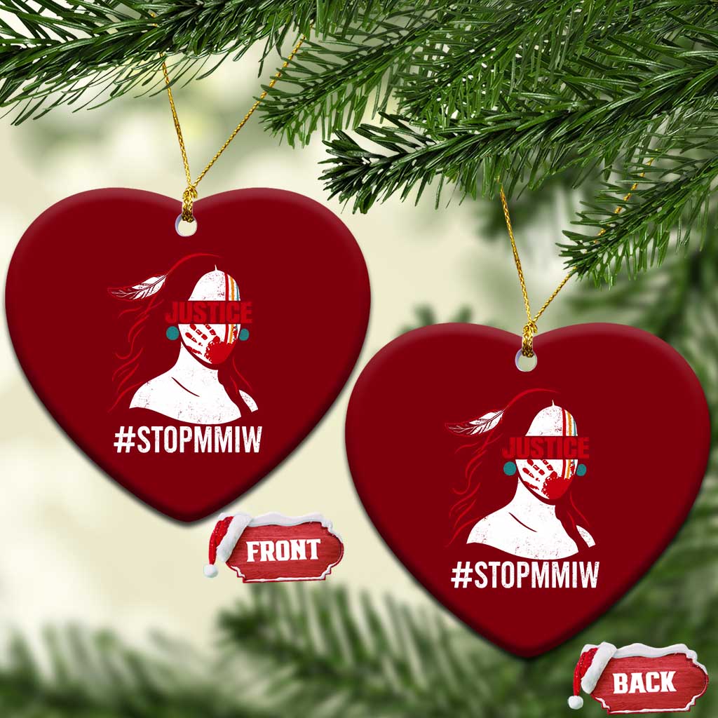 MMIW Awareness Ceramic Ornament Justice For Indigenous Woman Stop Stolen Sisters TS10 Print Your Wear