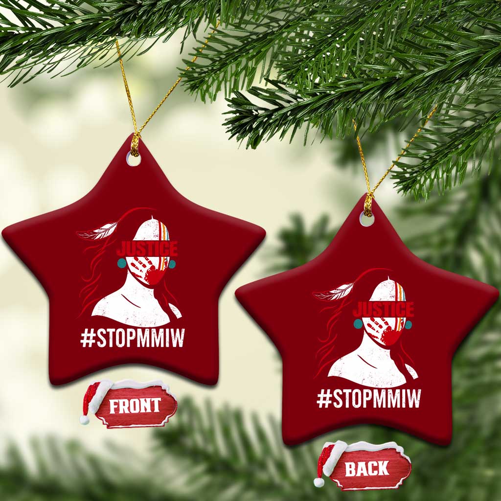 MMIW Awareness Ceramic Ornament Justice For Indigenous Woman Stop Stolen Sisters TS10 Print Your Wear