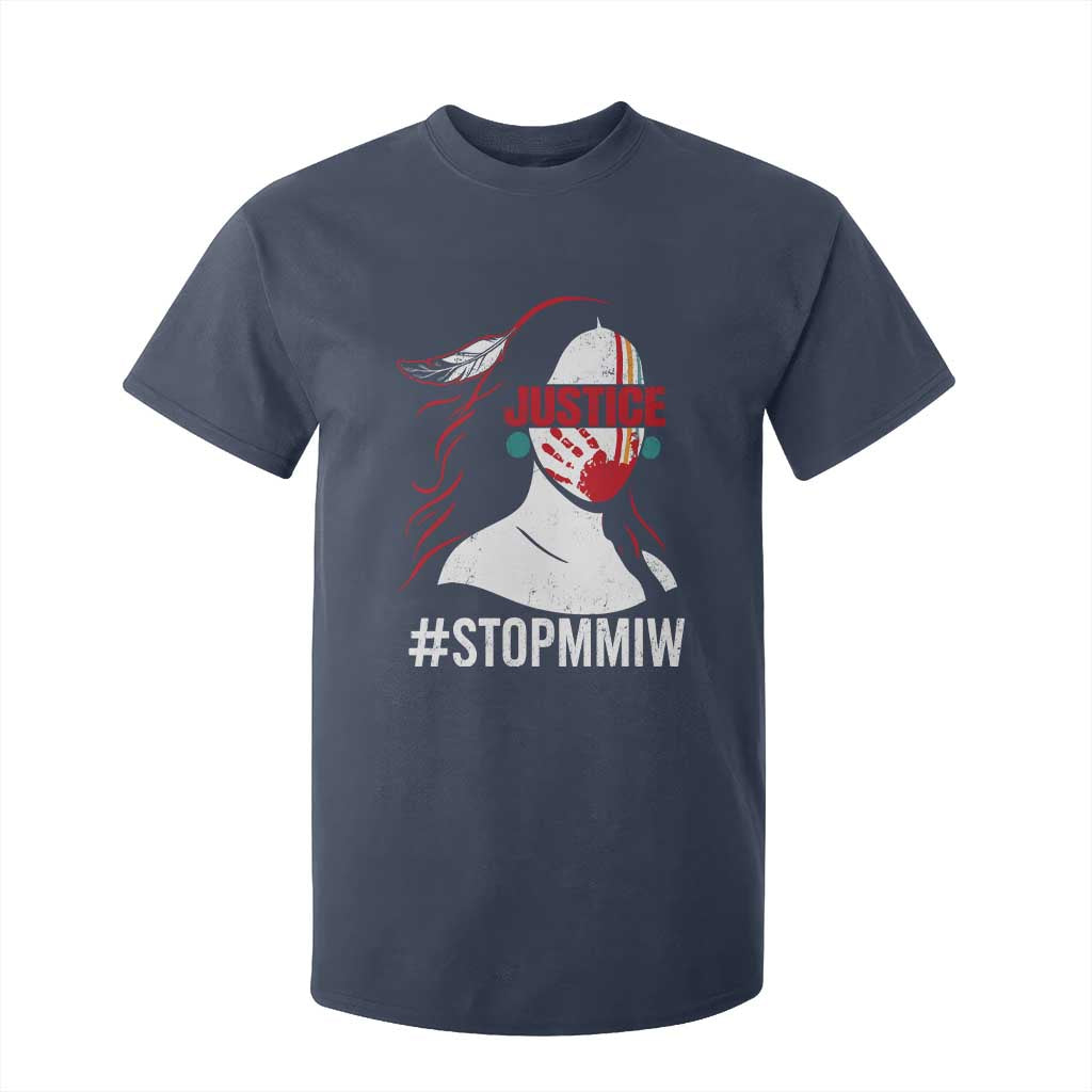 MMIW Awareness T Shirt For Kid Justice For Indigenous Woman Stop Stolen Sisters TS10 Navy Print Your Wear