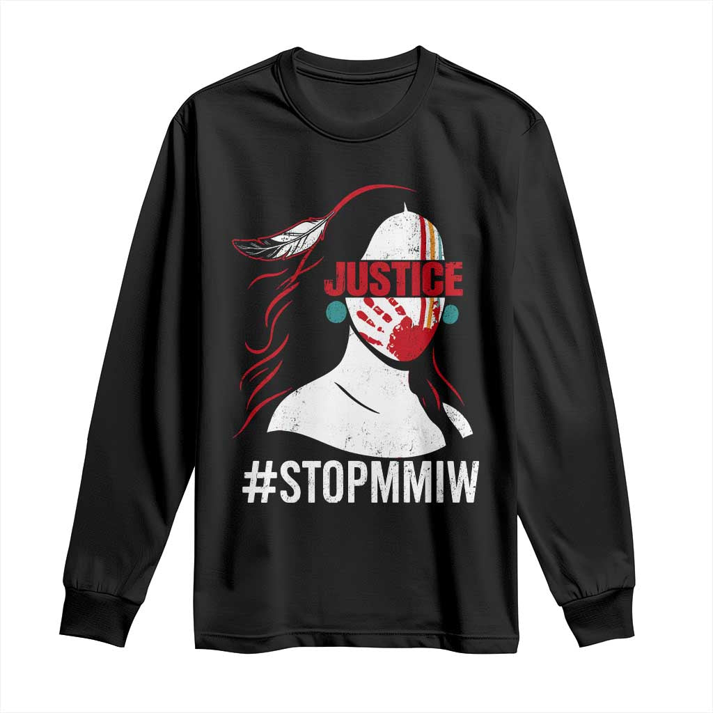 MMIW Awareness Long Sleeve Shirt Justice For Indigenous Woman Stop Stolen Sisters TS10 Black Print Your Wear