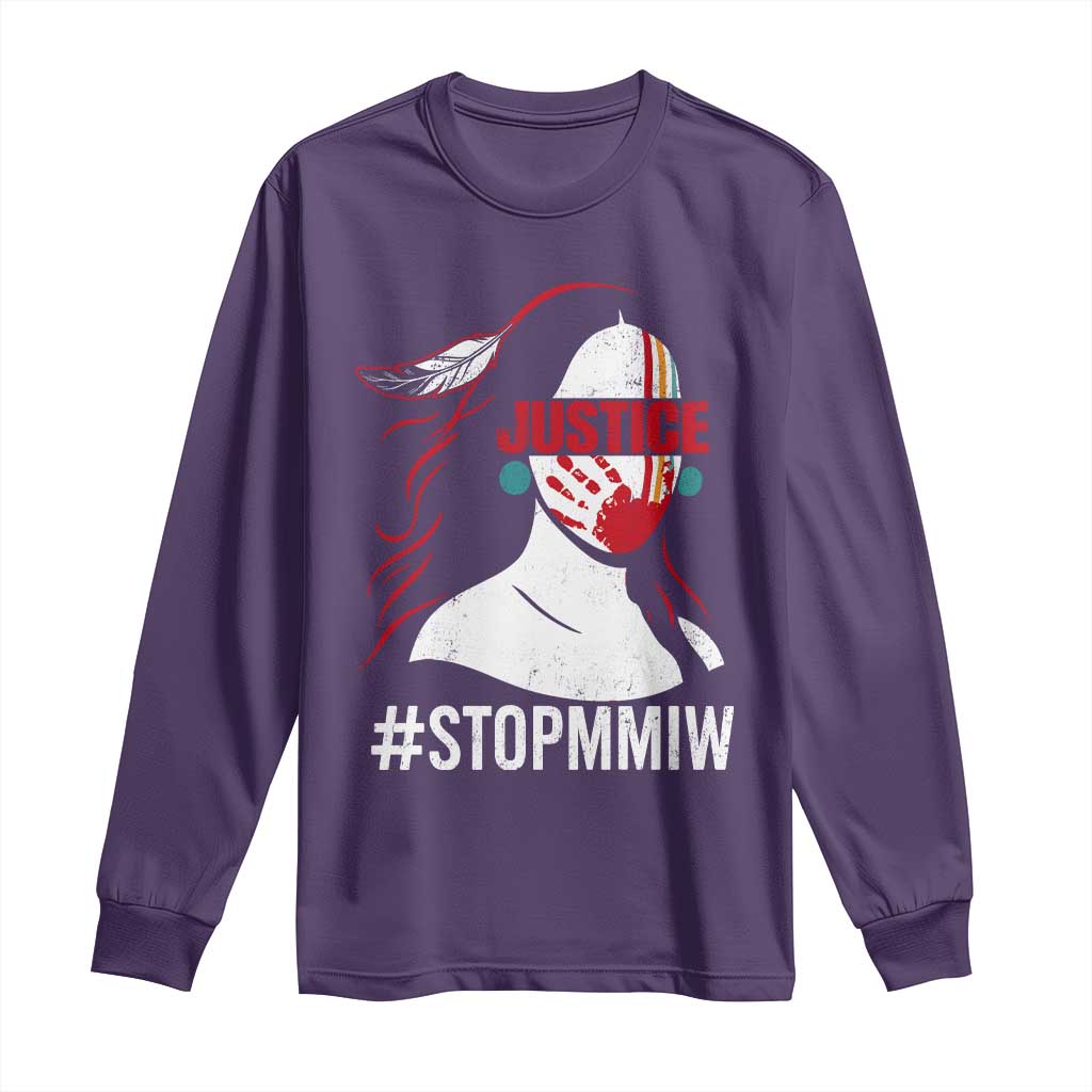 MMIW Awareness Long Sleeve Shirt Justice For Indigenous Woman Stop Stolen Sisters TS10 Purple Print Your Wear