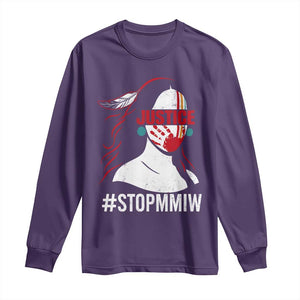 MMIW Awareness Long Sleeve Shirt Justice For Indigenous Woman Stop Stolen Sisters TS10 Purple Print Your Wear
