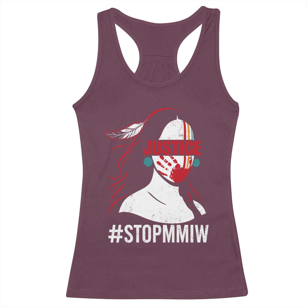 MMIW Awareness Racerback Tank Top Justice For Indigenous Woman Stop Stolen Sisters TS10 Maroon Print Your Wear