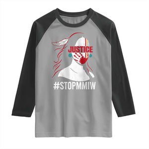 MMIW Awareness Raglan Shirt Justice For Indigenous Woman Stop Stolen Sisters TS10 Sport Gray Black Print Your Wear
