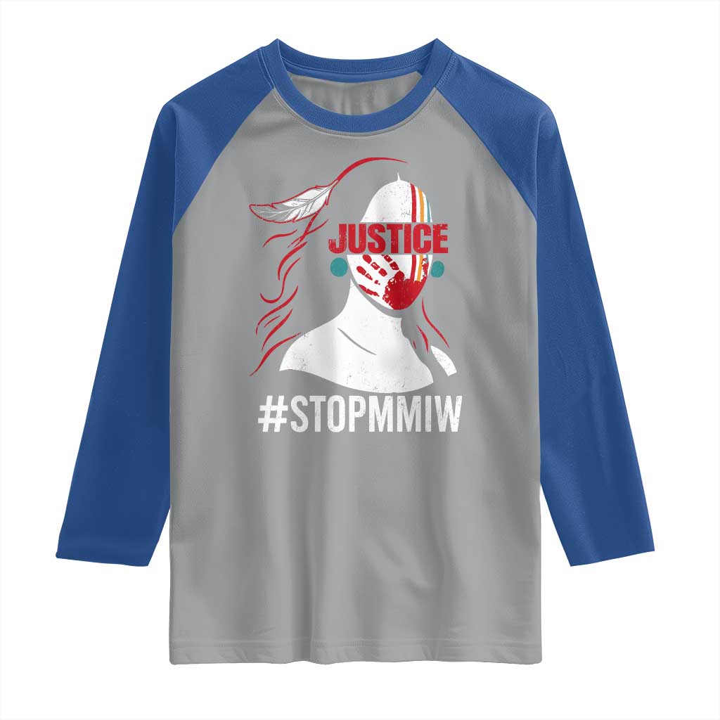 MMIW Awareness Raglan Shirt Justice For Indigenous Woman Stop Stolen Sisters TS10 Sport Gray Royal Print Your Wear