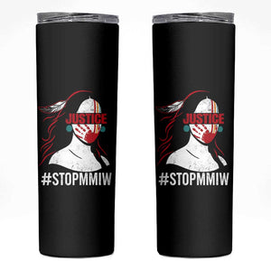 MMIW Awareness Skinny Tumbler Justice For Indigenous Woman Stop Stolen Sisters TS10 Black Print Your Wear