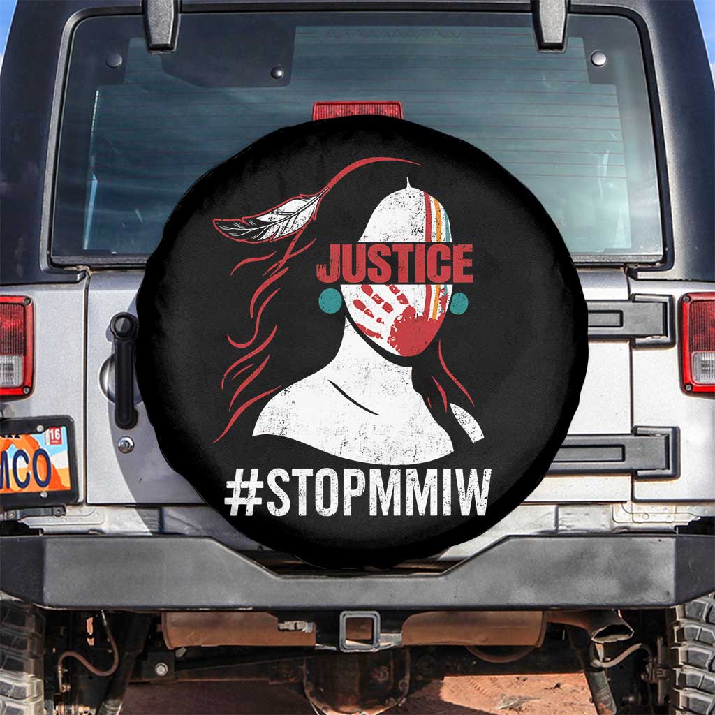 MMIW Awareness Spare Tire Cover Justice For Indigenous Woman Stop Stolen Sisters TS10 No hole Black Print Your Wear