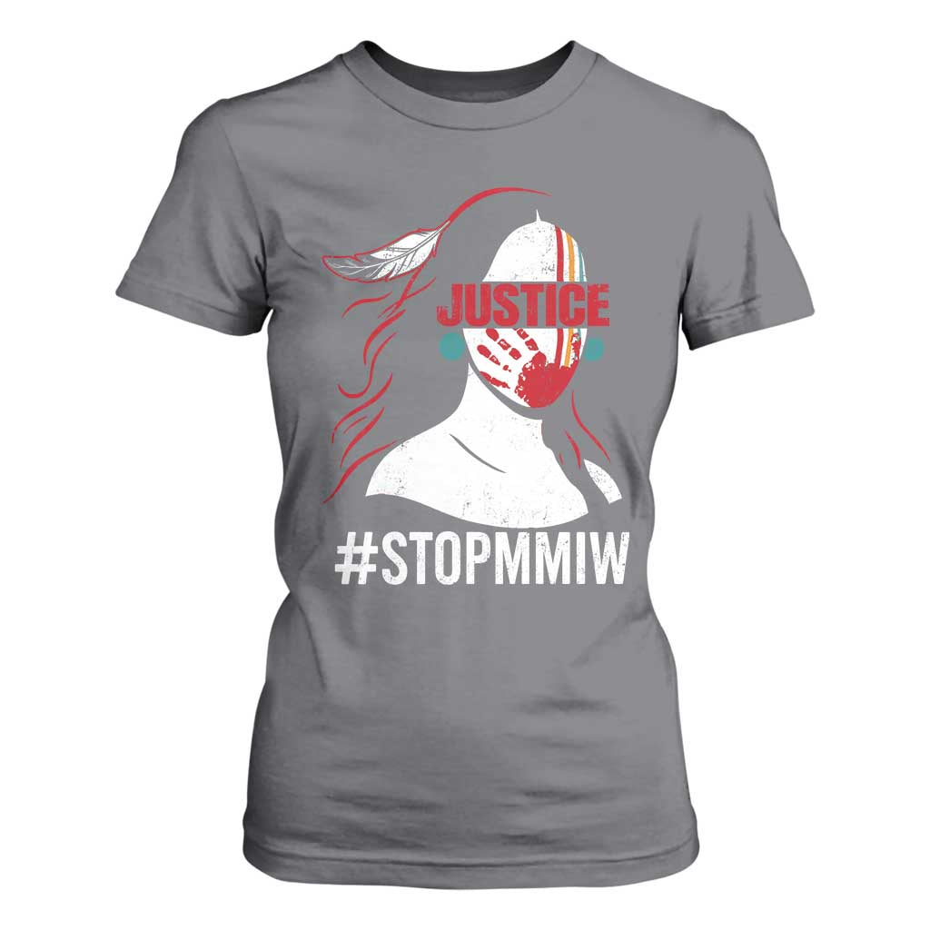 MMIW Awareness T Shirt For Women Justice For Indigenous Woman Stop Stolen Sisters TS10 Charcoal Print Your Wear