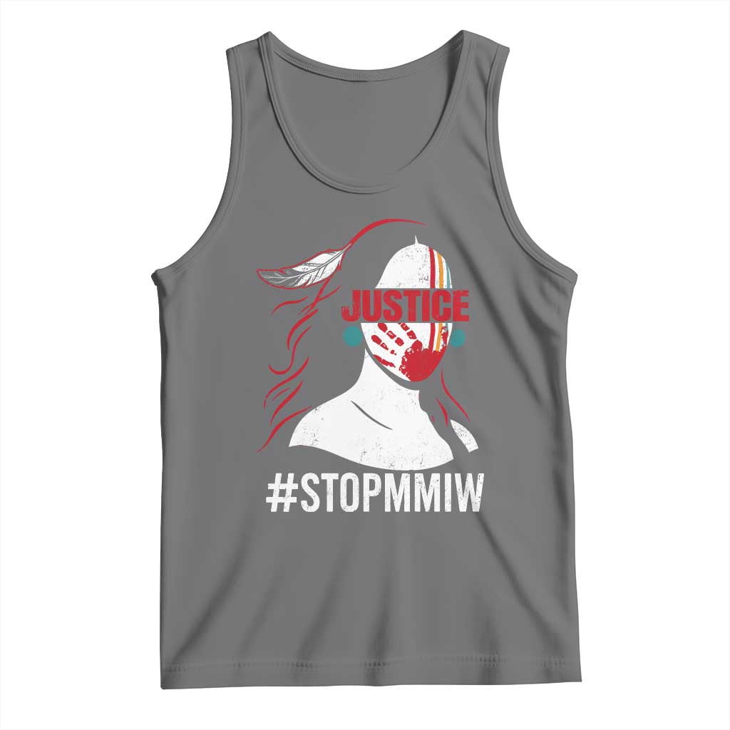 MMIW Awareness Tank Top Justice For Indigenous Woman Stop Stolen Sisters TS10 Black Heather Print Your Wear