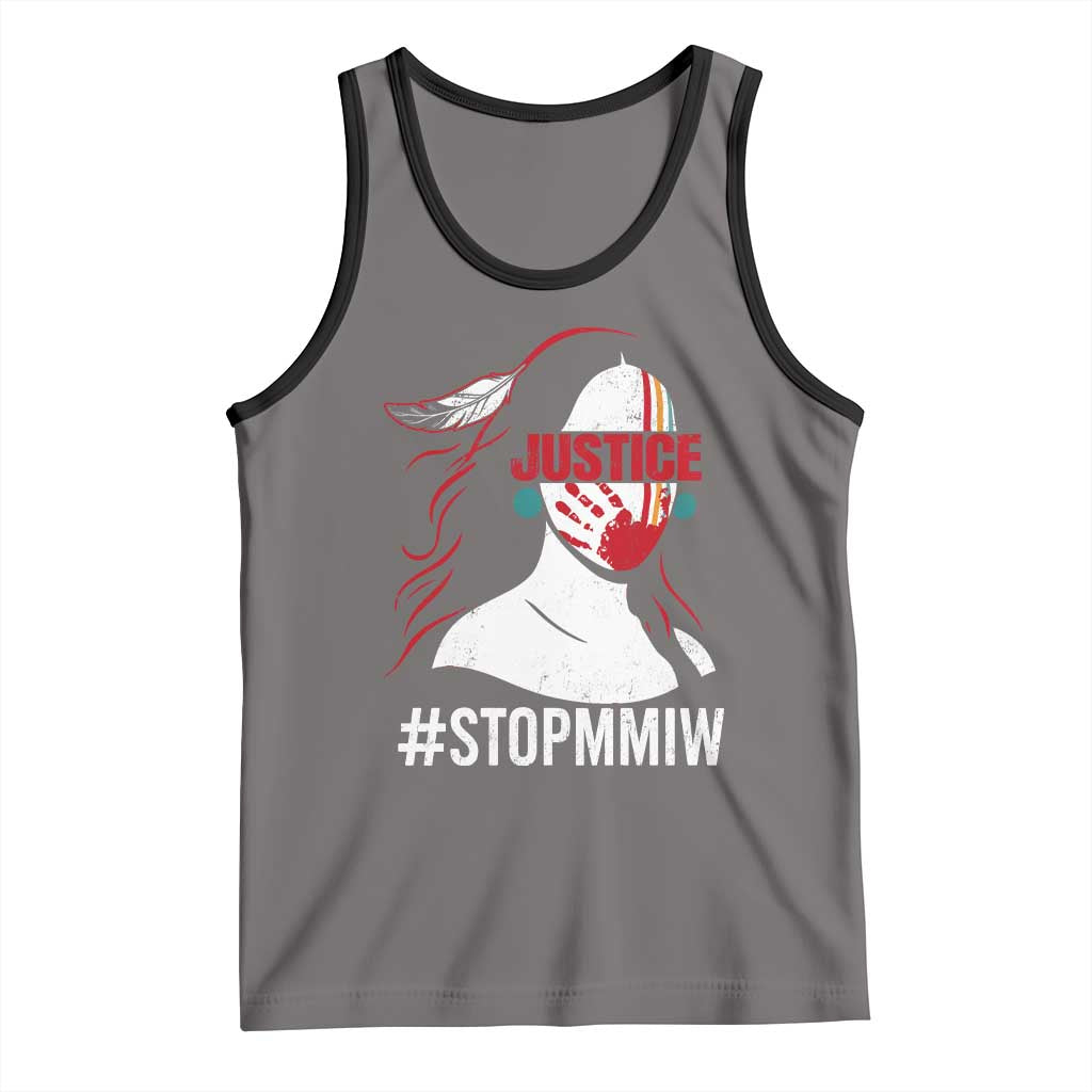 MMIW Awareness Tank Top Justice For Indigenous Woman Stop Stolen Sisters TS10 Deep Heather Black Print Your Wear
