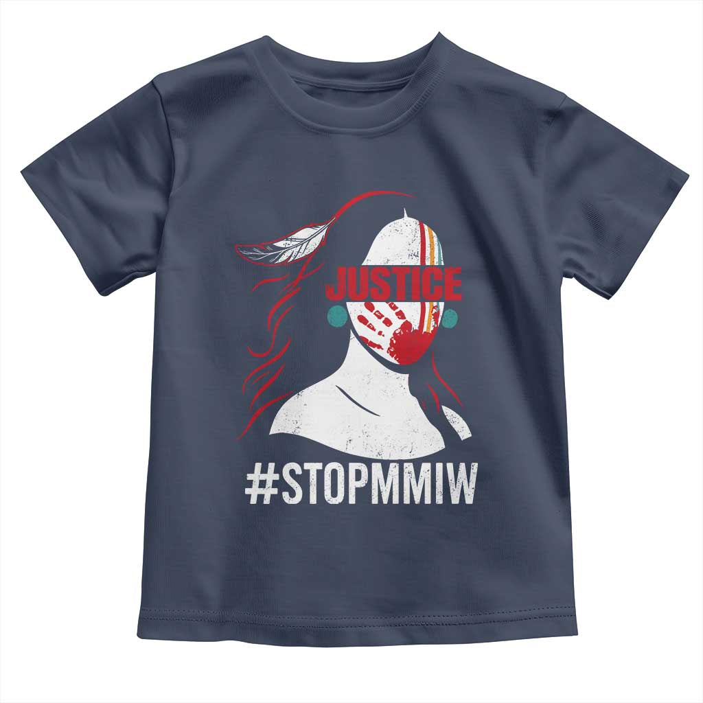 MMIW Awareness Toddler T Shirt Justice For Indigenous Woman Stop Stolen Sisters TS10 Navy Print Your Wear