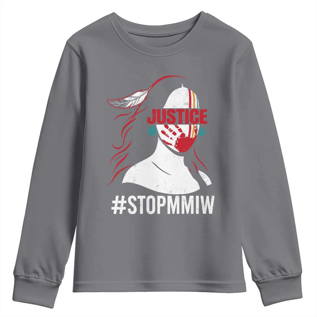 MMIW Awareness Youth Sweatshirt Justice For Indigenous Woman Stop Stolen Sisters TS10 Charcoal Print Your Wear