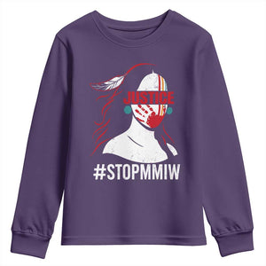 MMIW Awareness Youth Sweatshirt Justice For Indigenous Woman Stop Stolen Sisters TS10 Purple Print Your Wear