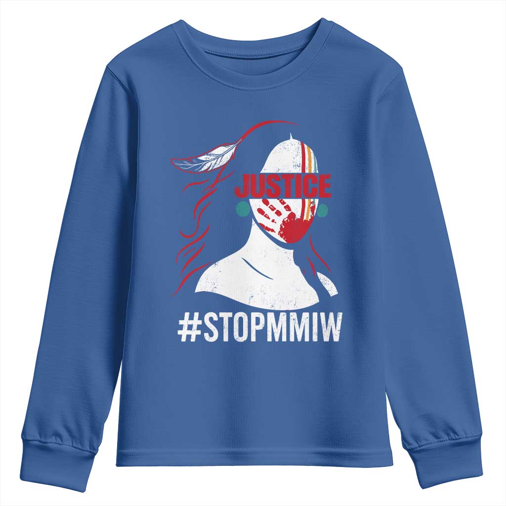 MMIW Awareness Youth Sweatshirt Justice For Indigenous Woman Stop Stolen Sisters TS10 Royal Blue Print Your Wear