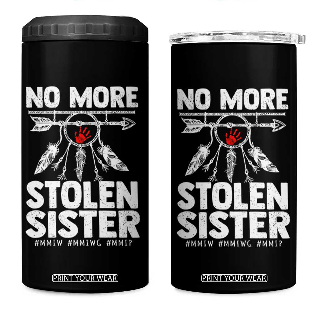 MMIW 4 in 1 Can Cooler Tumbler No More Stolen Sisters Indigenous Woman TS10 One Size: 16 oz Black Print Your Wear
