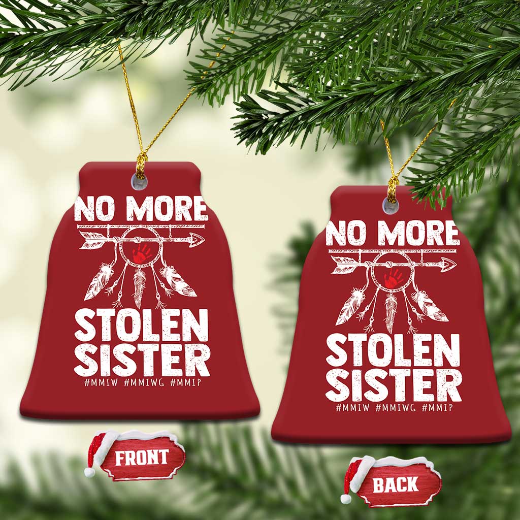 MMIW Christmas Ornament No More Stolen Sisters Indigenous Woman TS10 Bell Flake Red Print Your Wear