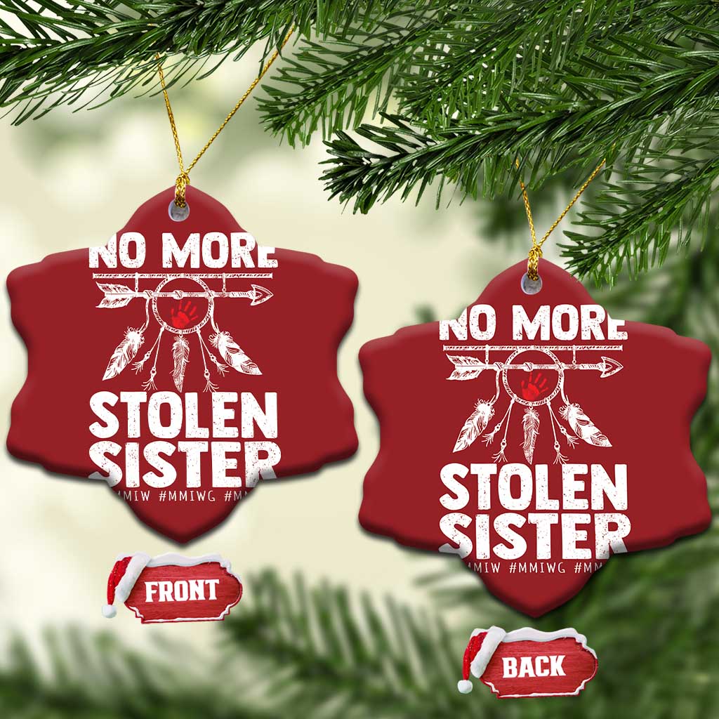 MMIW Christmas Ornament No More Stolen Sisters Indigenous Woman TS10 Snow Flake Red Print Your Wear