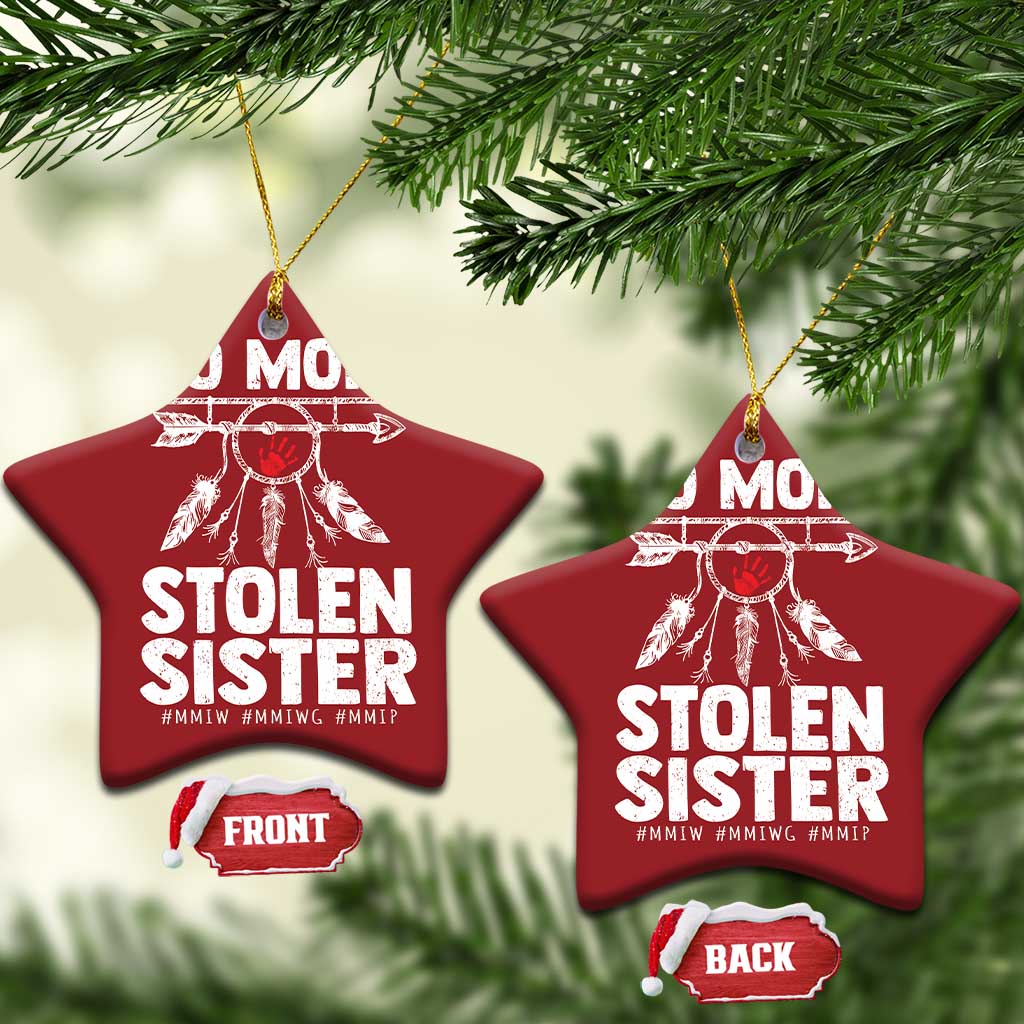 MMIW Christmas Ornament No More Stolen Sisters Indigenous Woman TS10 Star Red Print Your Wear