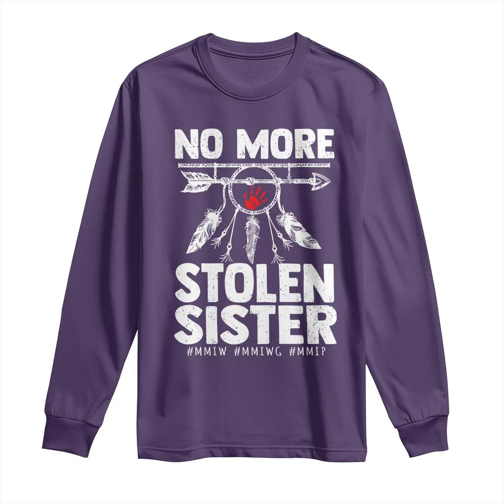 MMIW Long Sleeve Shirt No More Stolen Sisters Indigenous Woman TS10 Purple Print Your Wear
