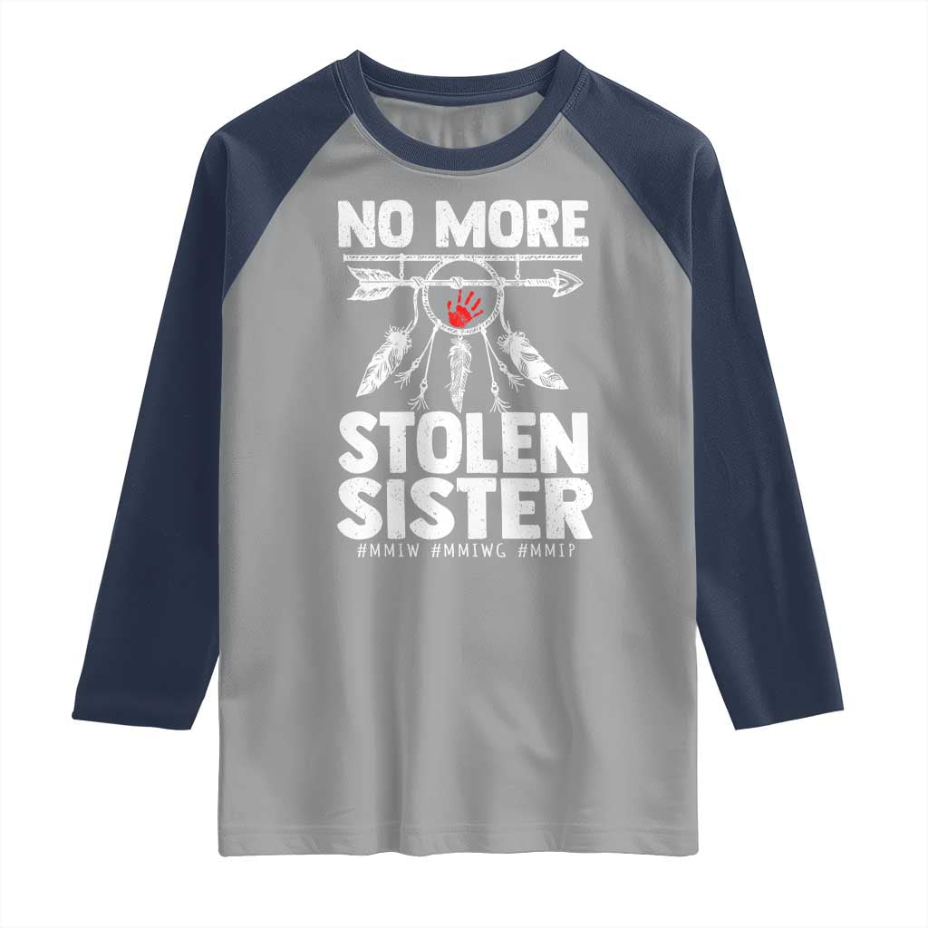 MMIW Raglan Shirt No More Stolen Sisters Indigenous Woman TS10 Sport Gray Navy Print Your Wear