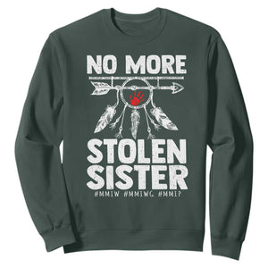 MMIW Sweatshirt No More Stolen Sisters Indigenous Woman TS10 Dark Forest Green Print Your Wear