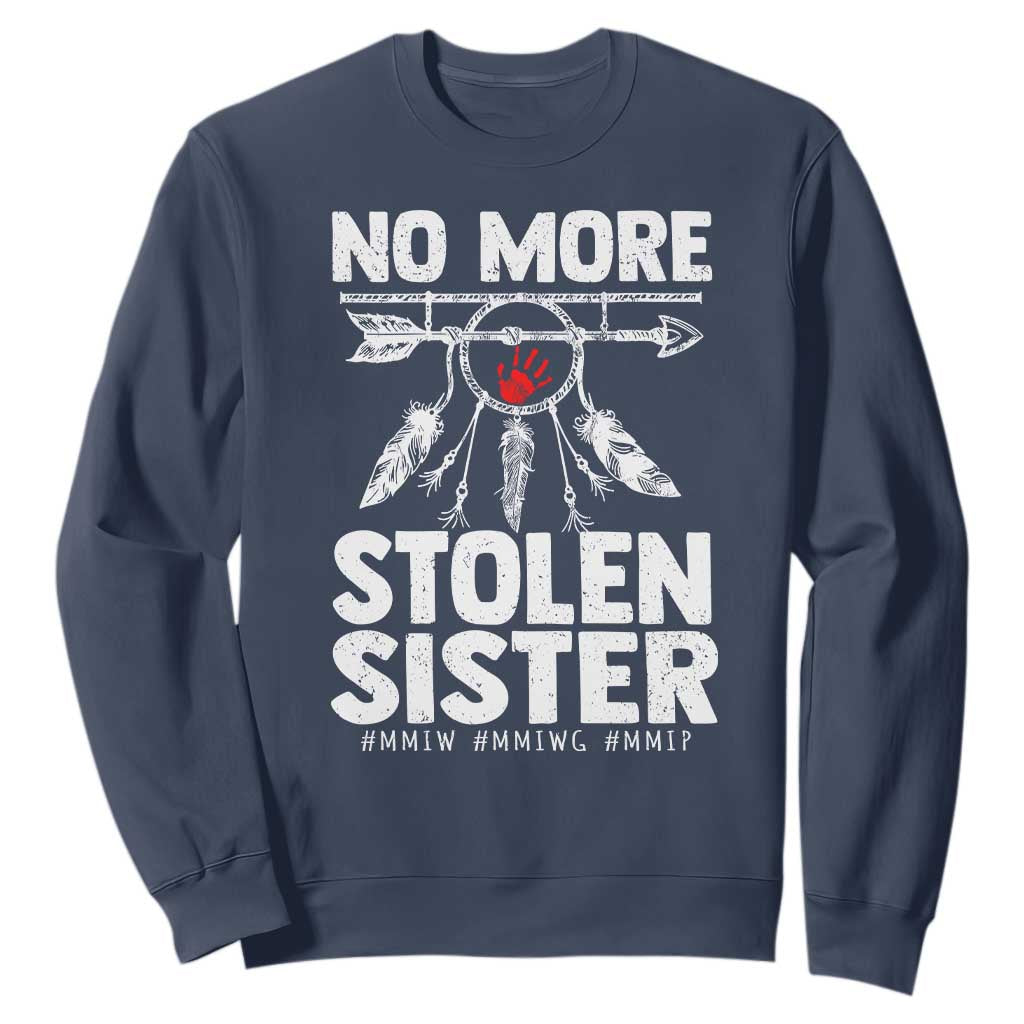 MMIW Sweatshirt No More Stolen Sisters Indigenous Woman TS10 Navy Print Your Wear