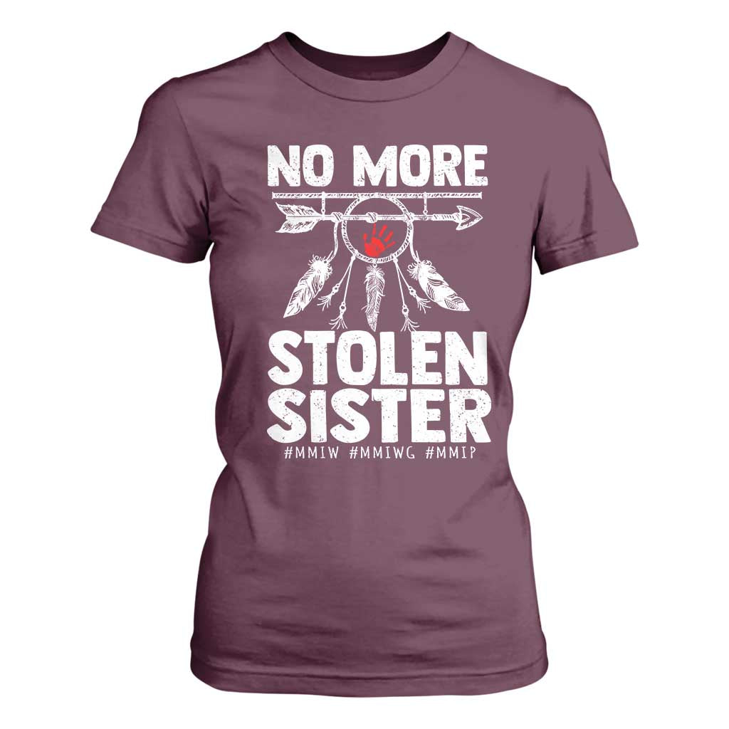 MMIW T Shirt For Women No More Stolen Sisters Indigenous Woman TS10 Maroon Print Your Wear